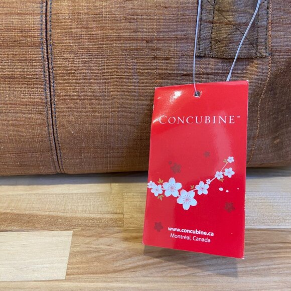 Vintage NWT Handcrafted Bamboo Fiber Handbag With Embroidered Flap By Concubine - Picture 4 of 15